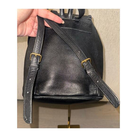 YSL Yves Saint Laurent Black Whipstitch Leather Flap Backpack Designer Luxury - Picture 5 of 10